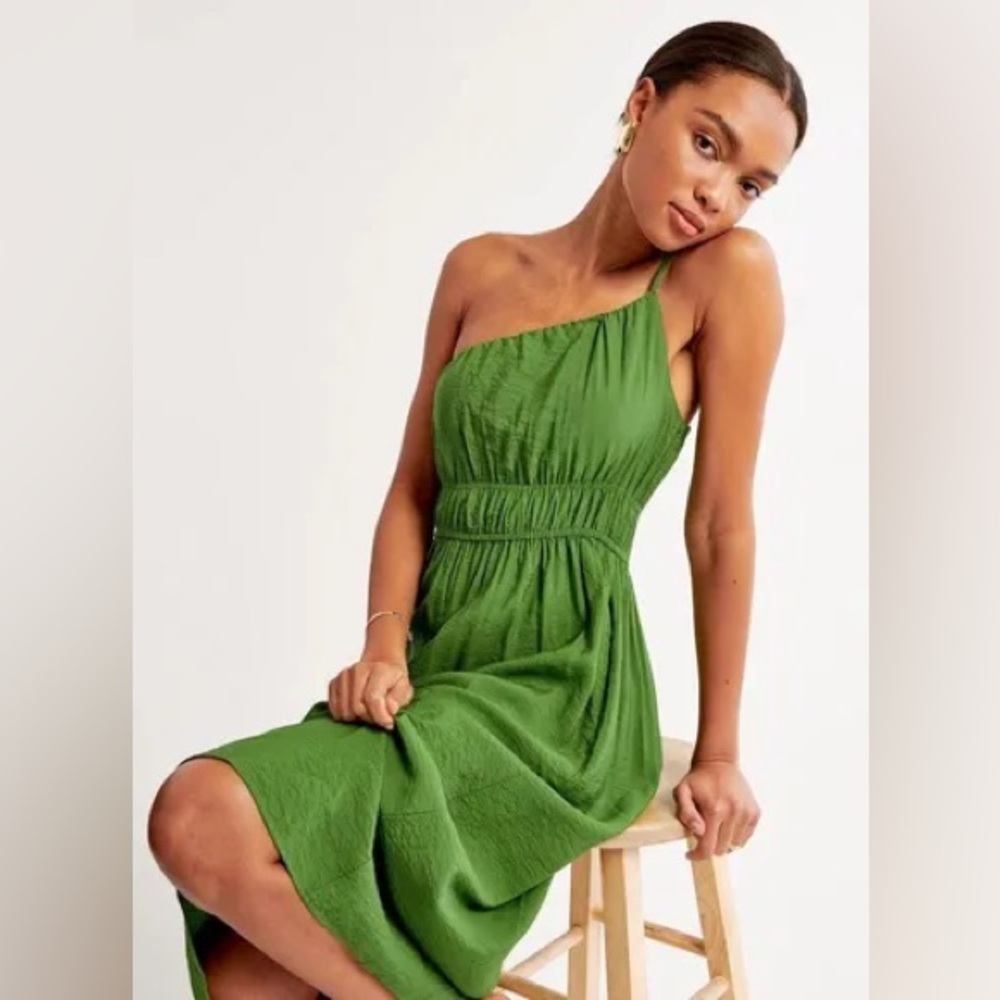 XST One shoulder Abercrombie and fitch dress green easy waist